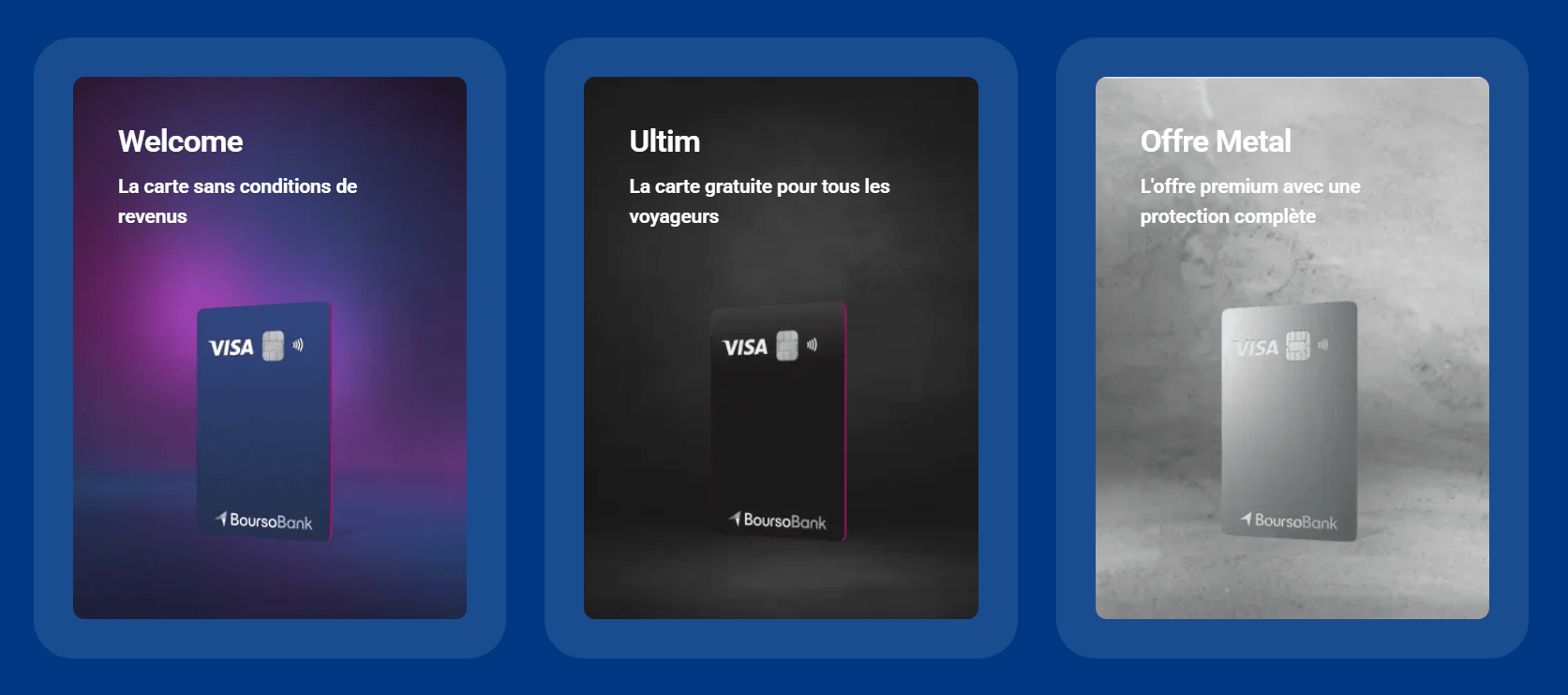 Comparatif des cartes BoursoBank
